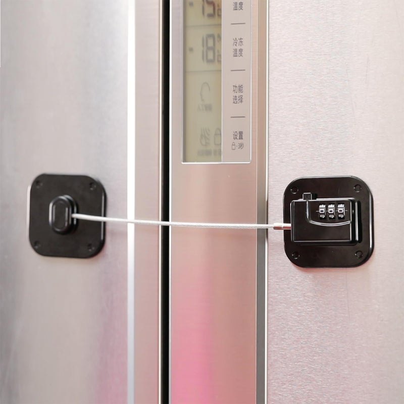 YEYA Upgraded Refrigerator Door Lock with Combination for Adults, Lock for Fridge, Freezer, File Cabinets, Desk Drawers, Locker, Child Safety Latch, Easy Install No Drlling 1 Pack - Image 1